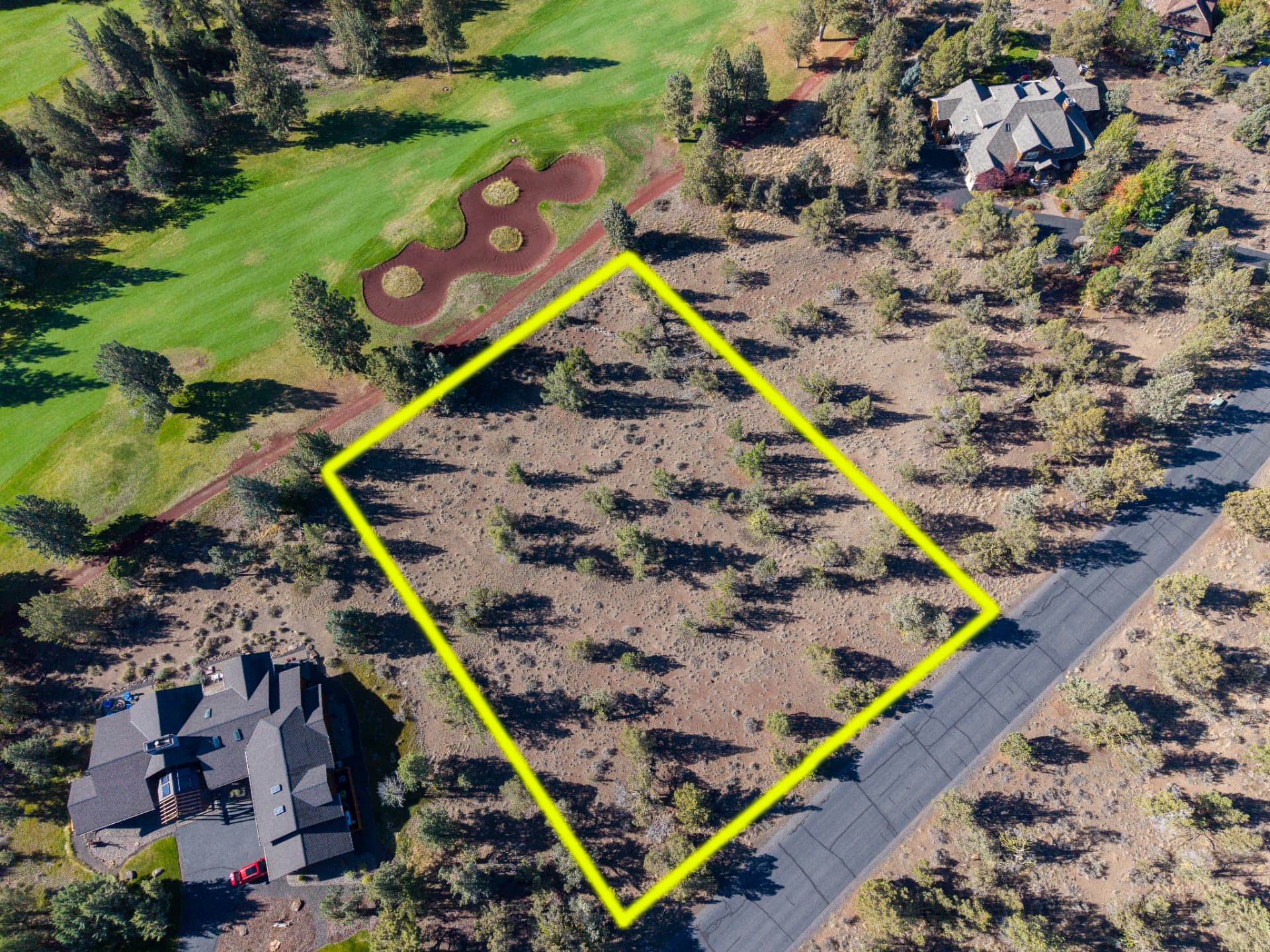 Aerial lot boundary view